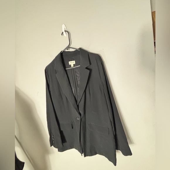 Open edit relaxed fit Black Button Closure Long Sleeve V-Neck Blaze SZ S - Picture 2 of 16